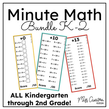 Preview of **BUNDLE** K-2 Addition&Subtraction Math Fact Fluency Minute Drills
