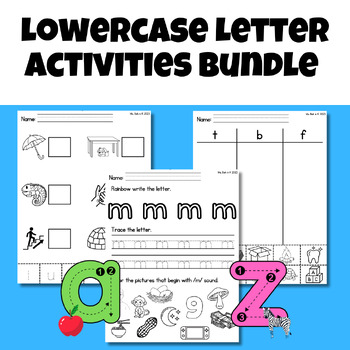 Preview of **BUNDLE** Lowercase Letter Phonics and Letter Formation Activities: a-z