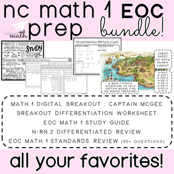 Preview of {BUNDLE!!} NC Math 1 EOC Prep Bundle
