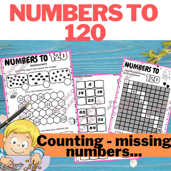 Preview of (BUNDLE) Numbers to 120 & Skip counting & 2D and 3D Shapes worksheets