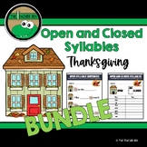 *BUNDLE* Open and Closed Syllables - Thanksgiving Workshee