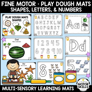 Preview of *BUNDLE* PLAY DOUGH MATS • Muti-Sensory Learning • Shapes, Letters, Numbers