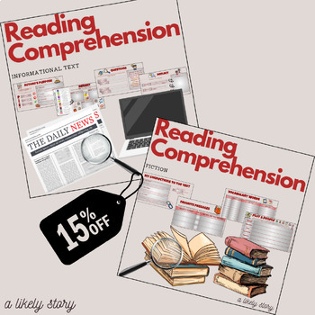 Preview of ***BUNDLE!!!*** Reading Comprehension Slides for Informational Text and Fiction