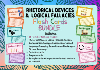Preview of *BUNDLE!* Rhetorical Devices & Logical Fallacies Flash/Task/Matching Cards
