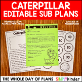 Caterpillar Themed Editable Emergency Sub Plans, Substitut