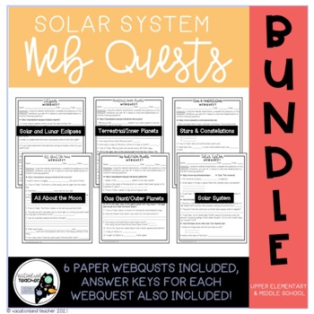 Preview of **BUNDLE** Solar System Webquests