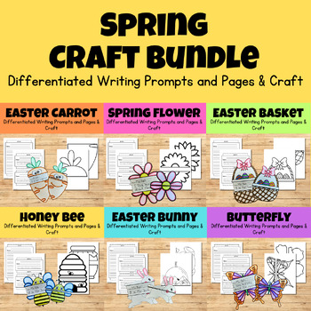 Preview of **BUNDLE** Spring Writing and Craft Activities (Butterfly, Bee, Easter, & More)