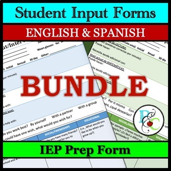 Preview of *BUNDLE* Student Input/Interview Forms for IEP (ENGLISH & SPANISH)