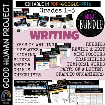 Preview of *MEGA BUNDLE* Types of Writing Templates-Charts-Checklists-Rubrics| Editable