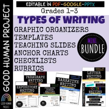 Preview of *MINI BUNDLE* Types of Writing Graphic Organizers|K-3| Editable