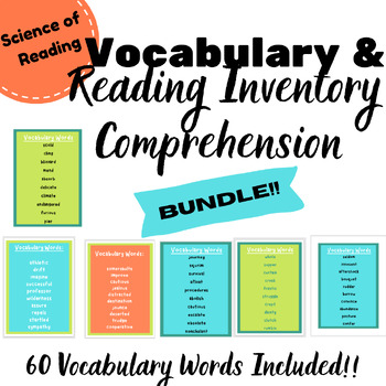 Preview of **BUNDLE** Vocabulary/Reading Inventory/Text Evidence/Comprehension**Engaging!