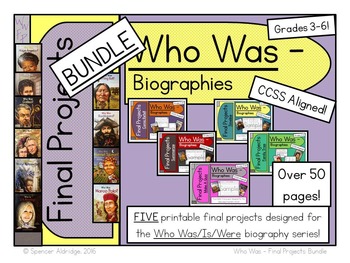 Preview of *BUNDLE* Who Was Biography Series Final Projects - Fill-in Graphic Organizers