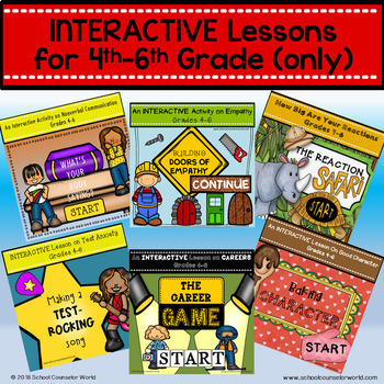 Preview of BUNDLE: 6 INTERACTIVE Guidance Lessons, Grades 4-6