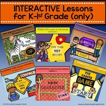 Preview of BUNDLE: 6 INTERACTIVE Guidance Lessons, Grades K-1