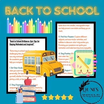 Preview of “Back to School Brilliance: Epic Tips for Staying Motivated and Inspired!"