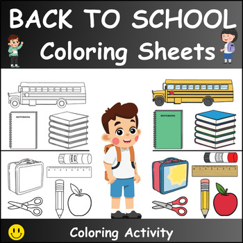 Vibrant Adventures: Back-to-School Supplies Coloring