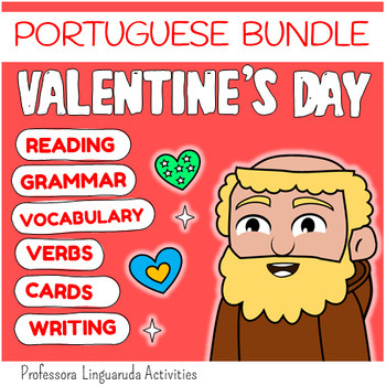Preview of Back to School Portuguese Valentine's Day Bundle: Grammar, Reading & Writing ❤