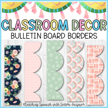 Back to School Printable Bulletin Board Borders Boho Classroom Decor