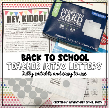 Preview of "Back to School" Student Welcome Letter/Teacher Intro