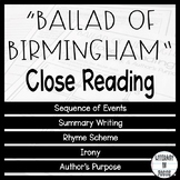 Ballad of Birmingham Reading Comprehension Worksheets