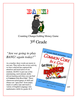 Preview of "Bank!" Identifying & Counting Coins 3rd Grade Game Packet