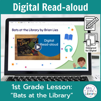 Preview of "Bats at the Library" Read-aloud Activity and Lesson for Google Slides