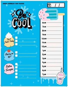 Preview of "Be Cool" School Counselor Task Tracker - Forget about post-it notes!
