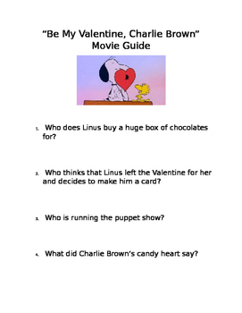 Preview of "Be My Valentine, Charlie Brown" Movie Questions