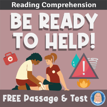 Preview of "Be Ready to Help" Reading Passage & ELA Practice Test - Self-Grading or Print