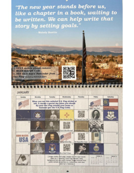 Preview of 'Be a Stud Citizen' 2021 US History & Civics Interactive Calendar (Jan. 2021 pg)