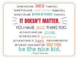 "Be the Nice Kid" Quote Classroom Poster #1