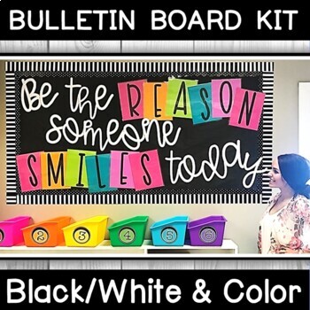Preview of "Be the reason someone smiles today" Bulletin Board Kit