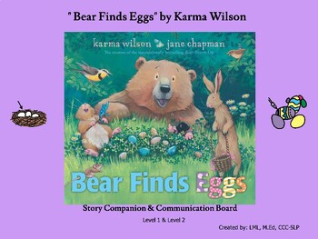 Preview of " Bear Finds Eggs" Book Companion/Language Lesson/AAC/Easter/Spring