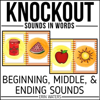 Preview of Beginning, Middle, & Ending Sound Game - Knockout - CVC Word Game