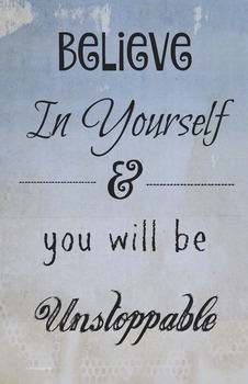Preview of Believe In Yourself Self-Esteem 11 x 17 Poster Classroom Management Social Skill