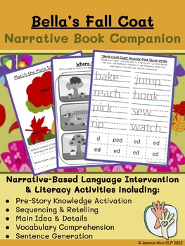 Preview of "Bella's Fall Coat" Narrative-Based Language Intervention Book Companion