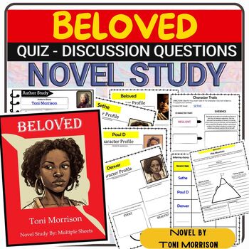 Preview of "Beloved by Toni Morrison" Novel Study Unit Plan Quiz, Discussion Prompts...