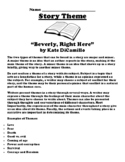 “Beverly, Right Here” by Kate DiCamillo THEME UDL WORKSHEET