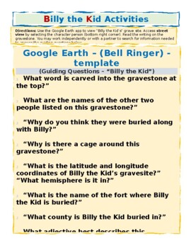 Preview of "Billy the Kid" - Google Earth/How High is My Horse - Math Conversions