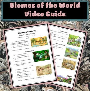 Preview of "Biomes of The World" by MooMoo Math & Science, Video Question Guide Worksheet