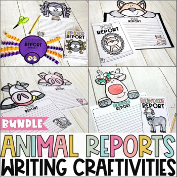 Preview of Animal Reports & Writing Craftivities Animal Research Projects Facts & Habitats