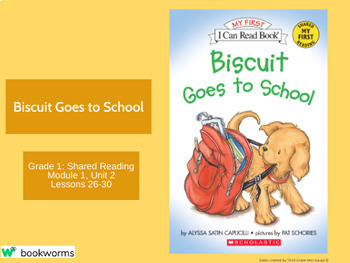 Preview of "Biscuit Goes to School" Google Slides- Bookworms Supplement