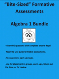"Bite-Sized" Formative Assessments: Complete Algebra 1 Bundle