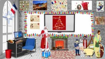 Preview of Christmas Around the World France! Virtual Classroom Template