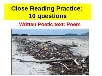 Preview of 'Blaketown Beach' poem close reading task