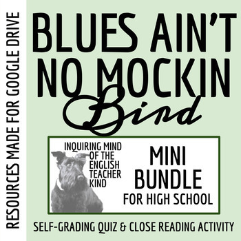 Preview of "Blues Ain't No Mockin Bird" by Toni Cade Bambara Quiz and Close Reading Bundle