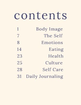 Preview of "Body Talk"- A Body Image Workbook