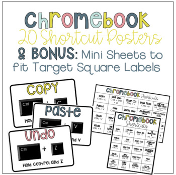 Preview of "Boho" Chromebook Shortcut Posters {5 sizes! includes TARGET pocket size)