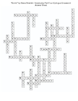 Bomb by Steve Sheinkin Vocabulary Part Four Epilogue Crossword