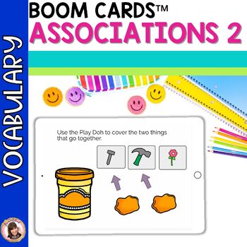 Preview of Boom Cards™ Vocabulary Associations 2, word relationships for Speech Therapy NP